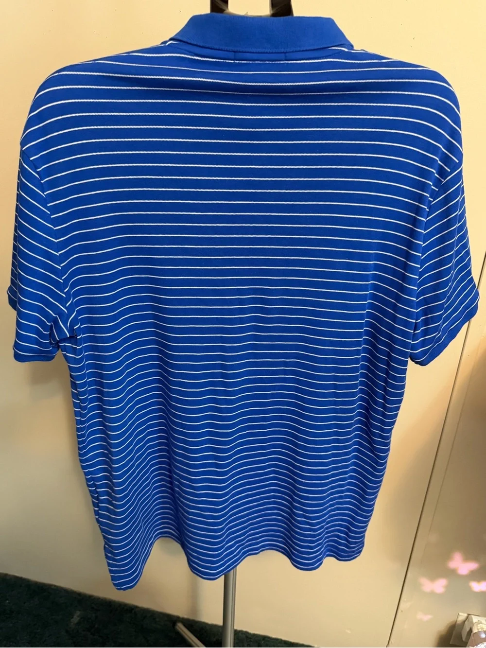 Ralph Lauren Blue and White Striped Polo Shirt